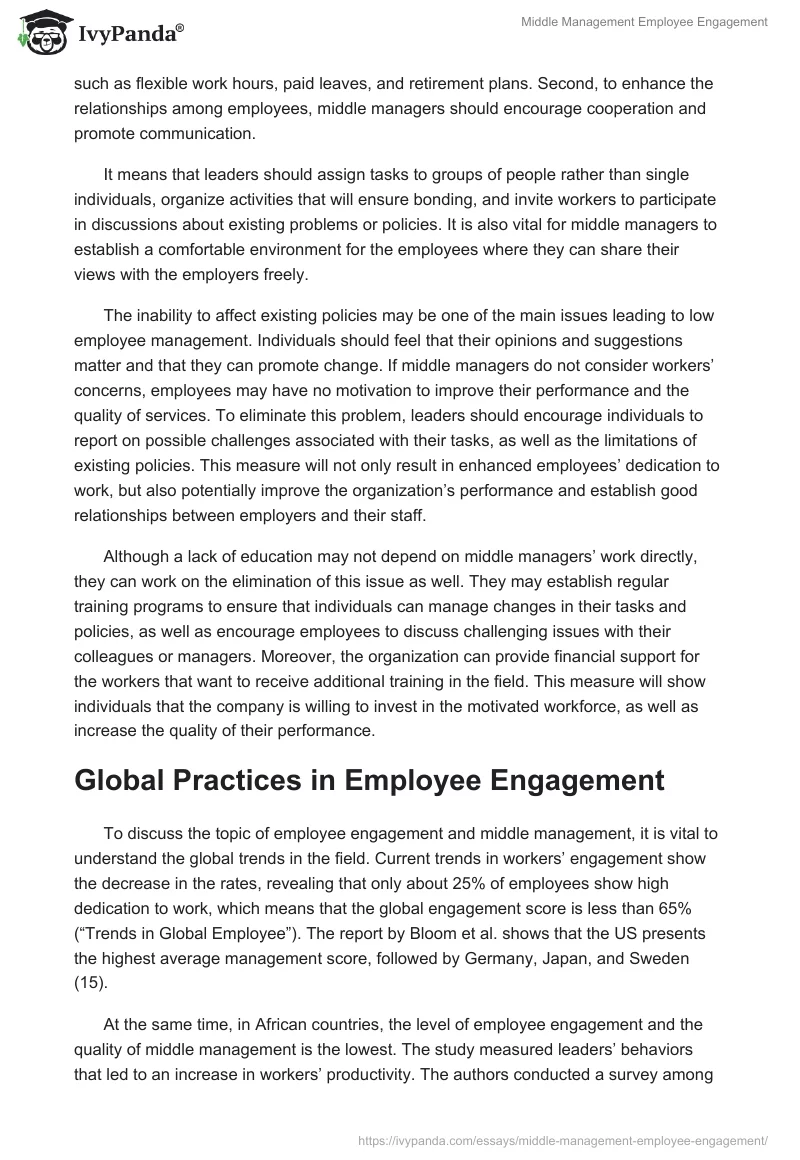 Middle Management Employee Engagement. Page 2