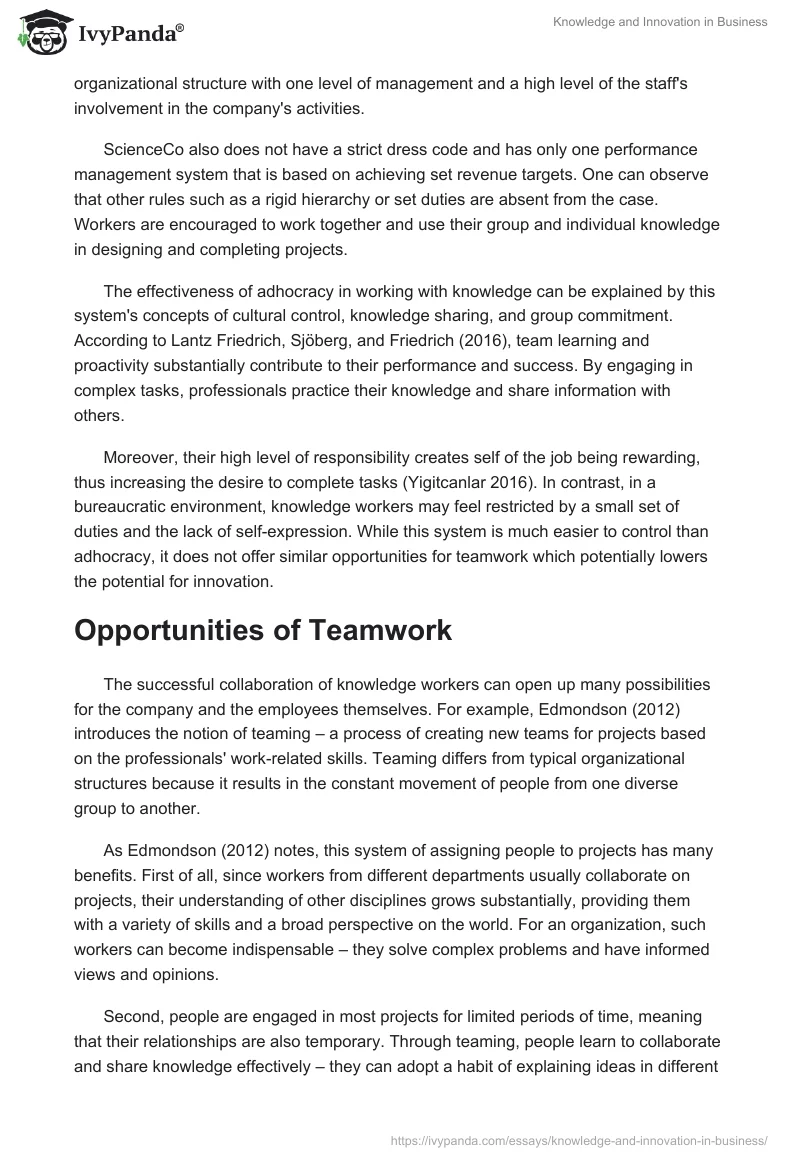 Knowledge and Innovation in Business. Page 3