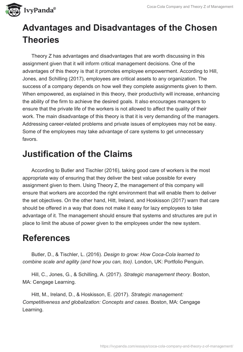 Coca-Cola Company and Theory Z of Management. Page 2