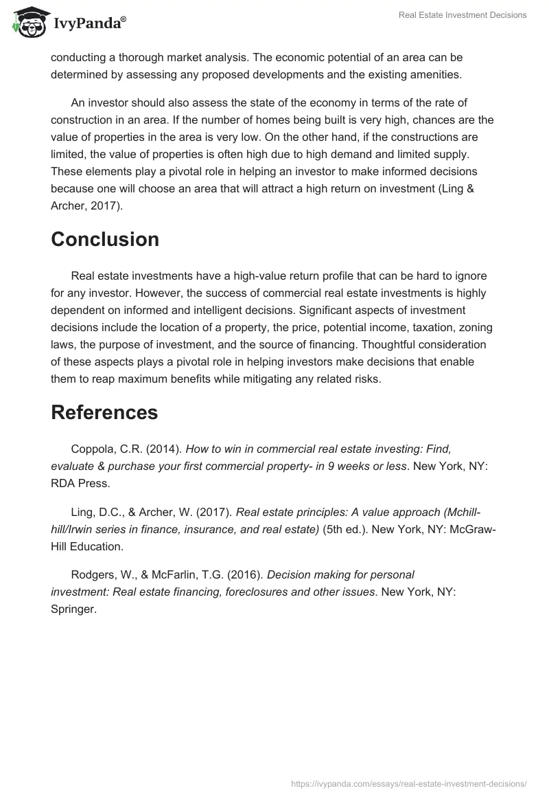 Real Estate Investment Decisions. Page 4