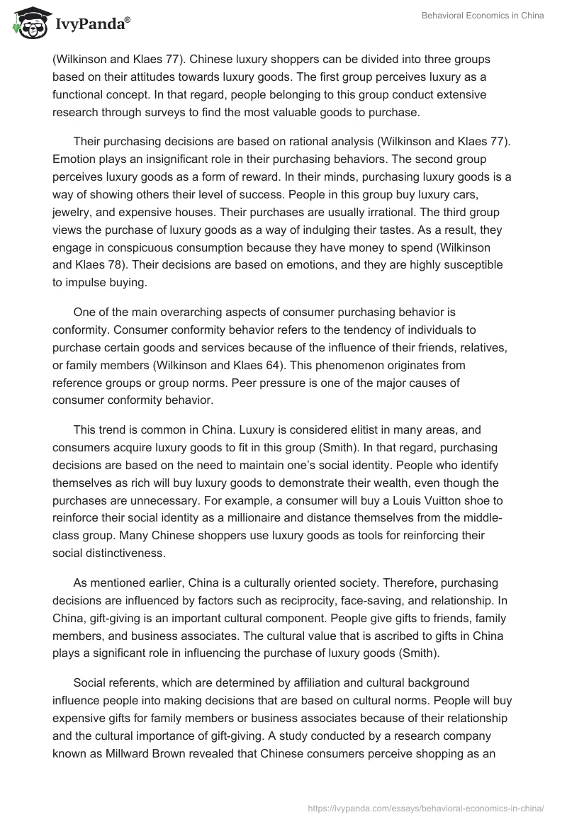 Behavioral Economics in China. Page 5