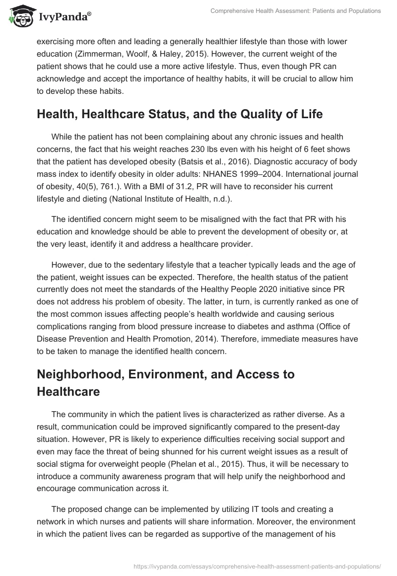 Comprehensive Health Assessment: Patients and Populations. Page 4