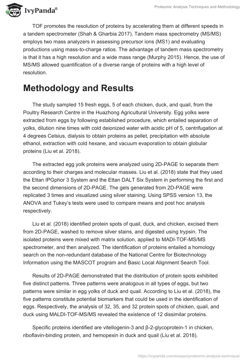 Proteomic Analysis Techniques and Methodology. Page 3