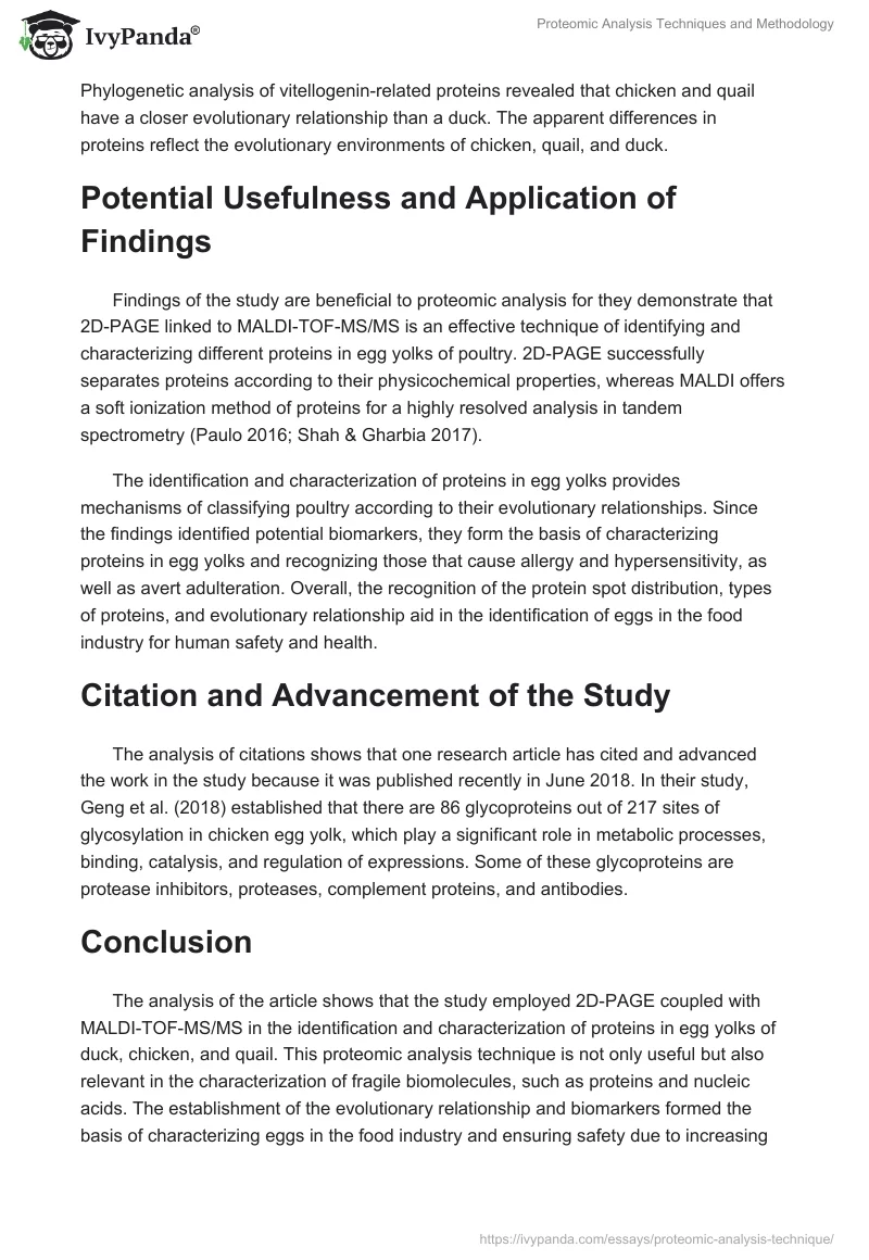 Proteomic Analysis Techniques and Methodology. Page 4