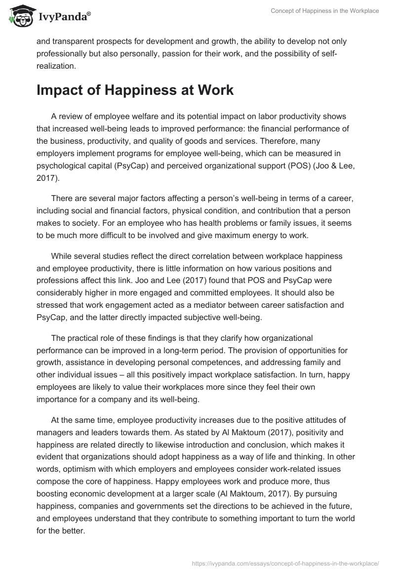 Concept of Happiness in the Workplace. Page 3