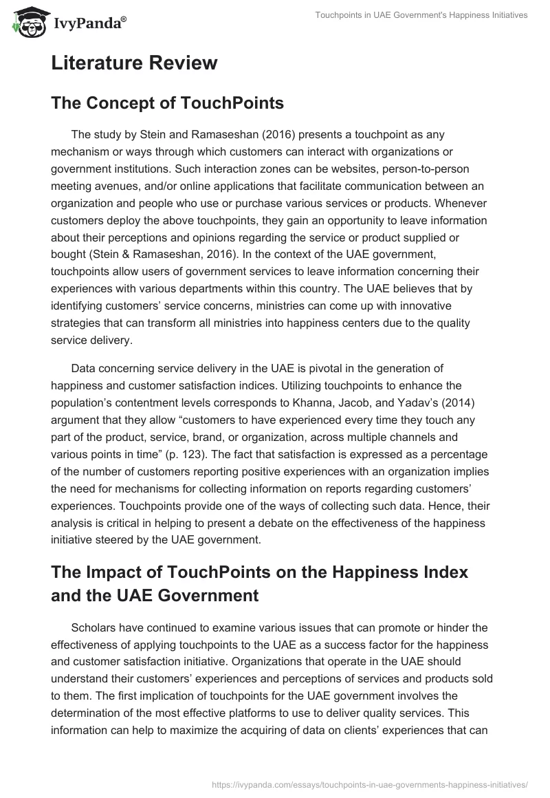 Touchpoints in UAE Government's Happiness Initiatives. Page 2