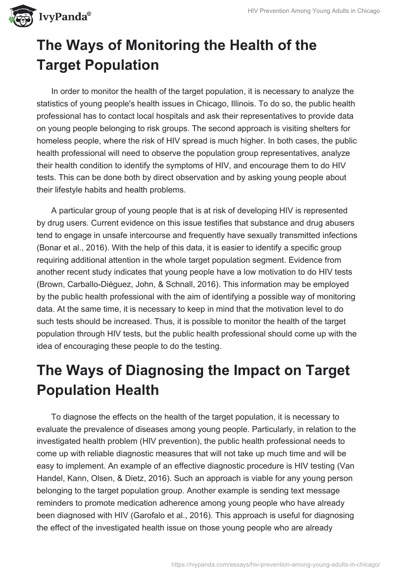 HIV Prevention Among Young Adults in Chicago. Page 2