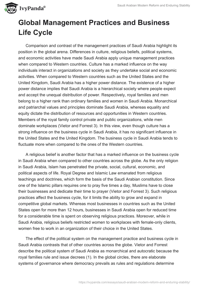 Saudi Arabian Modern Reform and Enduring Stability. Page 4
