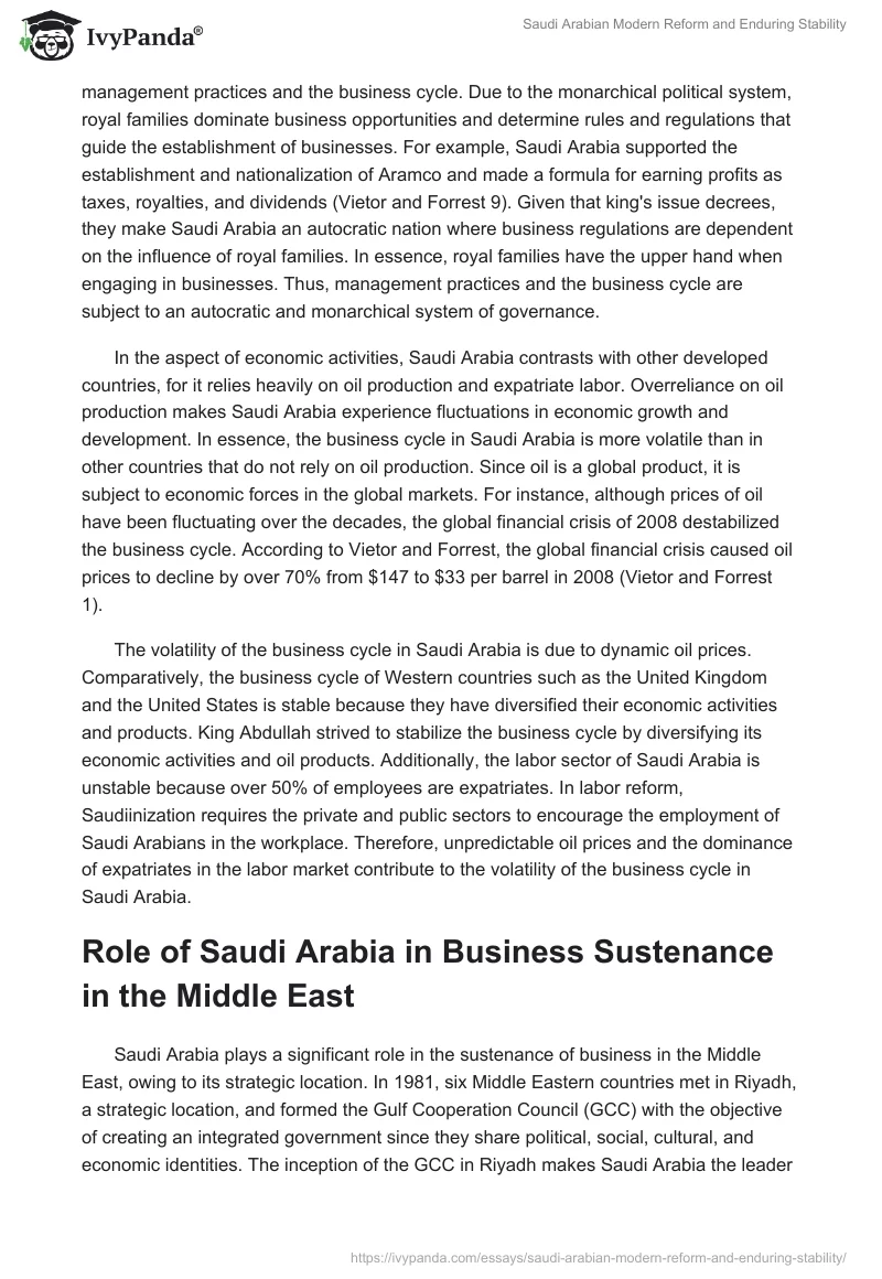 Saudi Arabian Modern Reform and Enduring Stability. Page 5