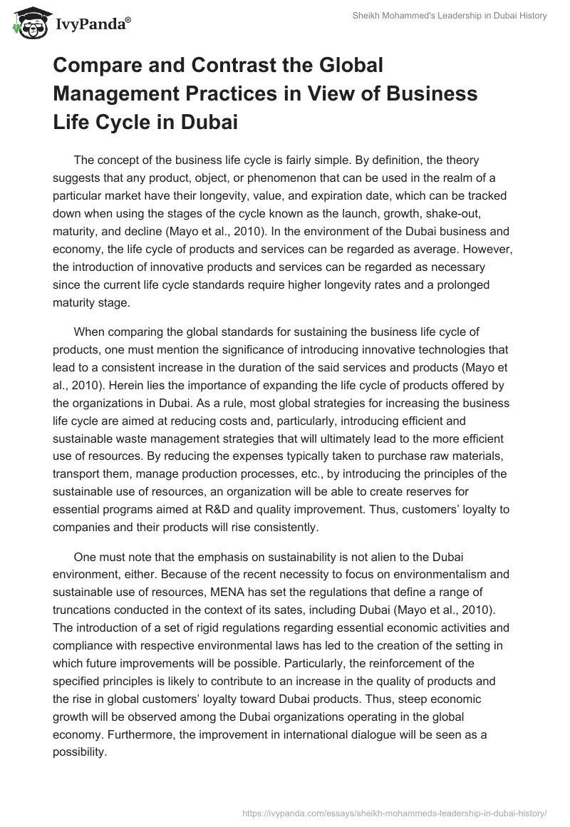 Sheikh Mohammed's Leadership in Dubai History. Page 3