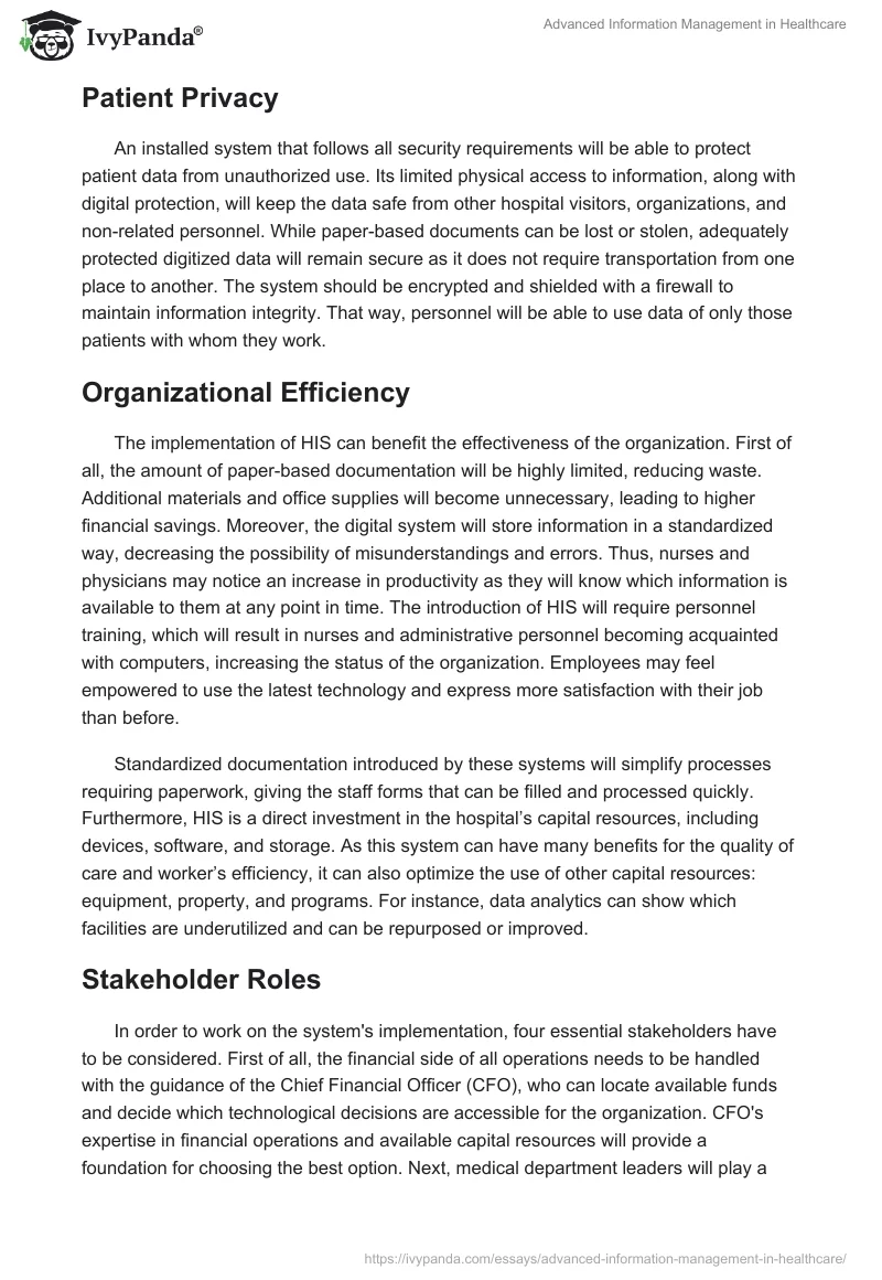 Advanced Information Management in Healthcare. Page 5