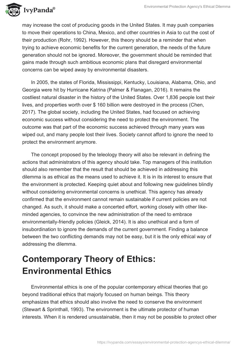 Environmental Protection Agency's Ethical Dilemma. Page 4