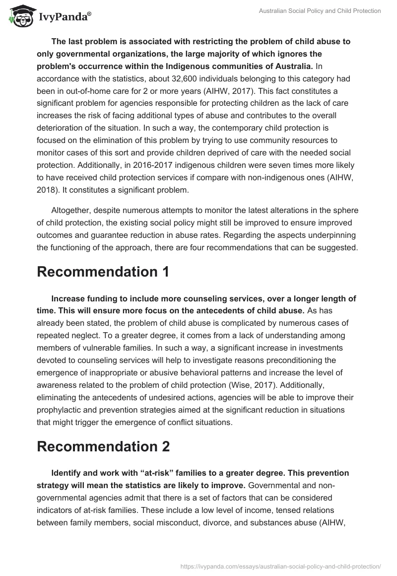 Australian Social Policy and Child Protection. Page 3
