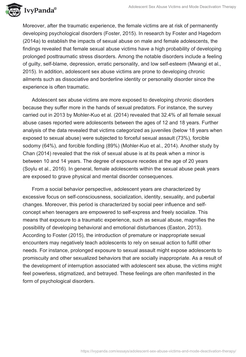 Adolescent Sex Abuse Victims and Mode Deactivation Therapy. Page 3
