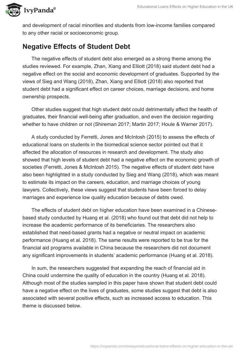 Educational Loans Effects on Higher Education in the UK. Page 4