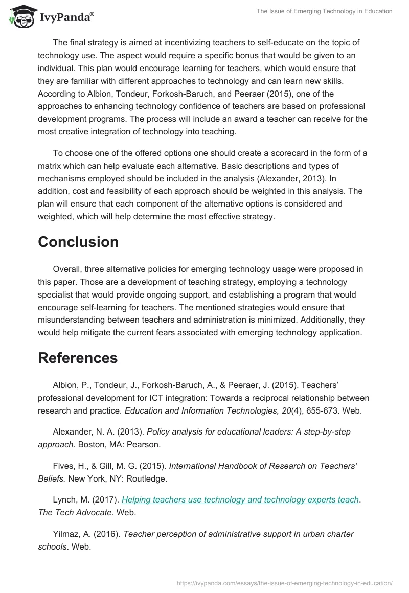 The Issue of Emerging Technology in Education. Page 2