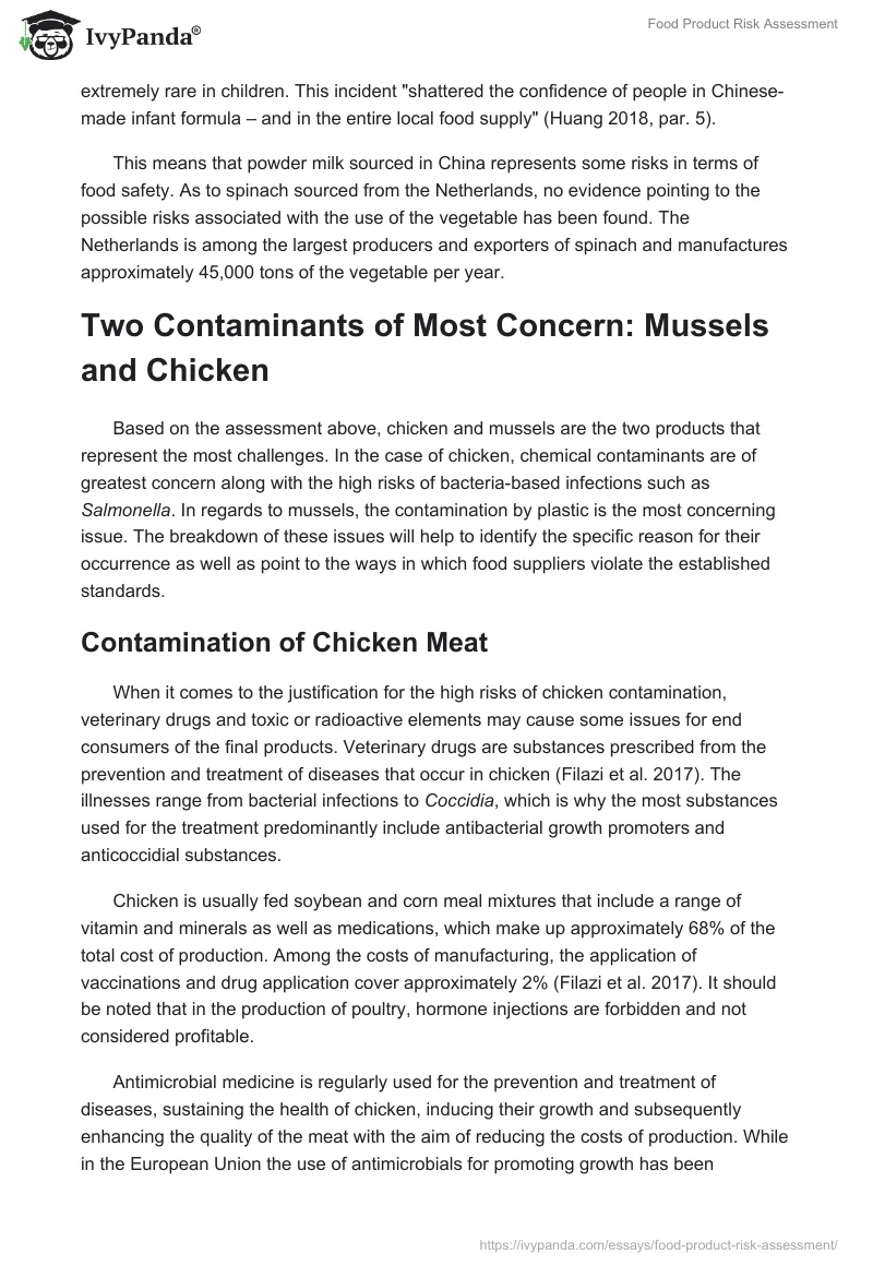 Food Product Risk Assessment. Page 4