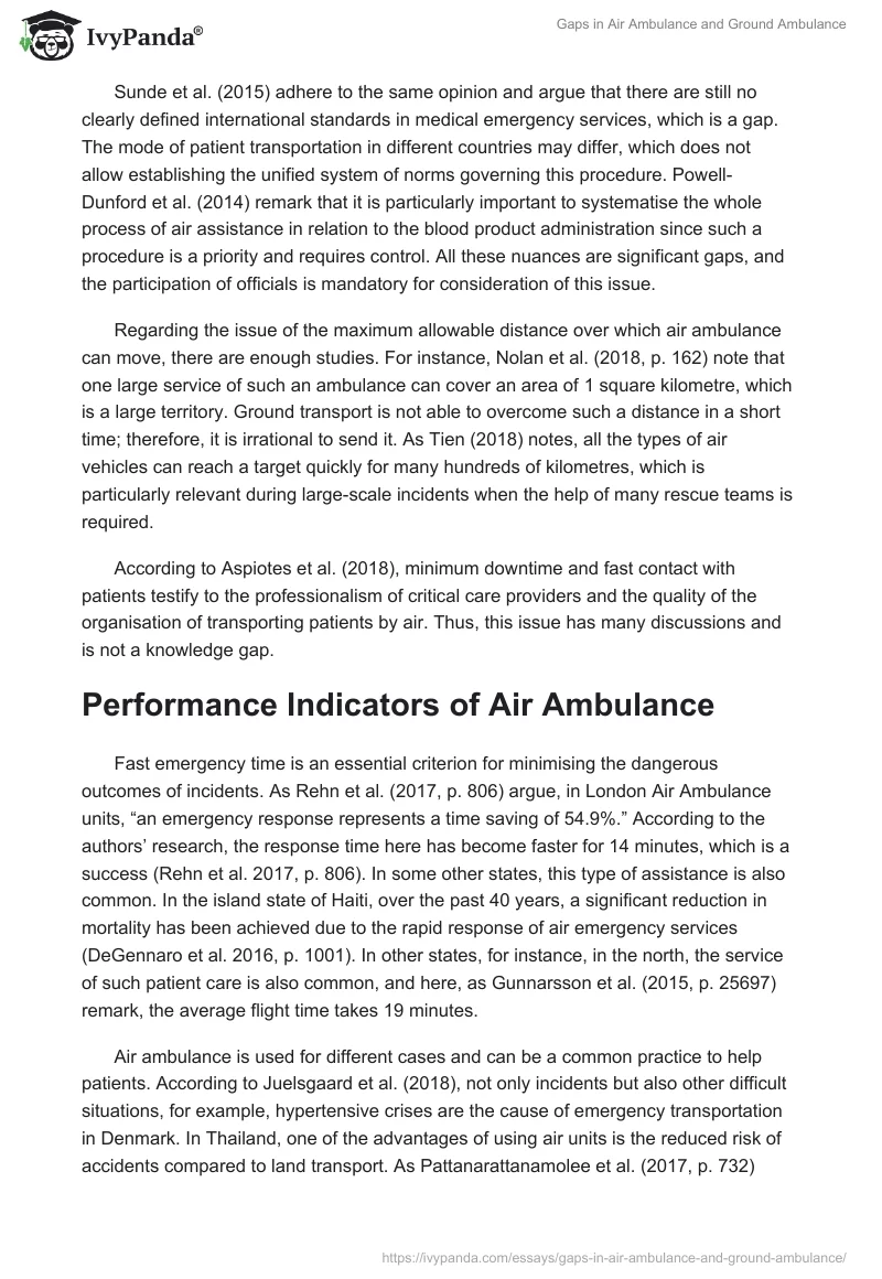 Gaps in Air Ambulance and Ground Ambulance. Page 2