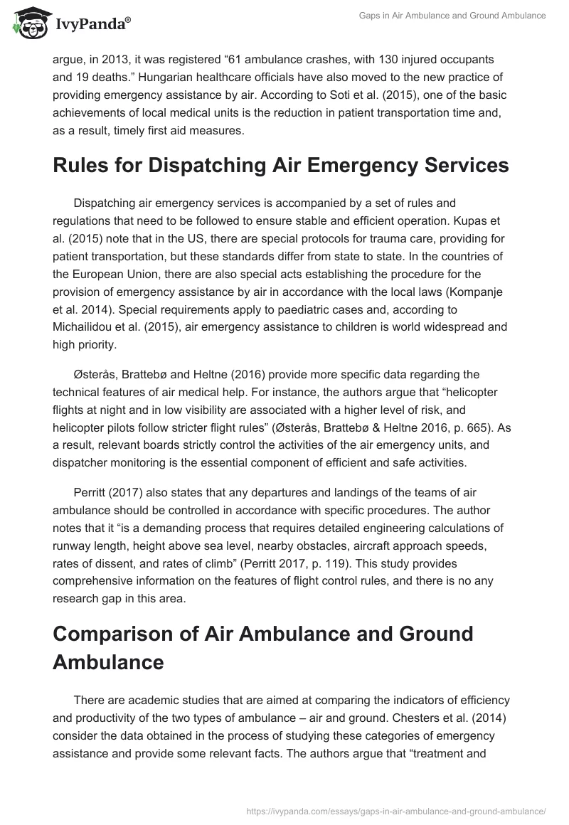 Gaps in Air Ambulance and Ground Ambulance. Page 3