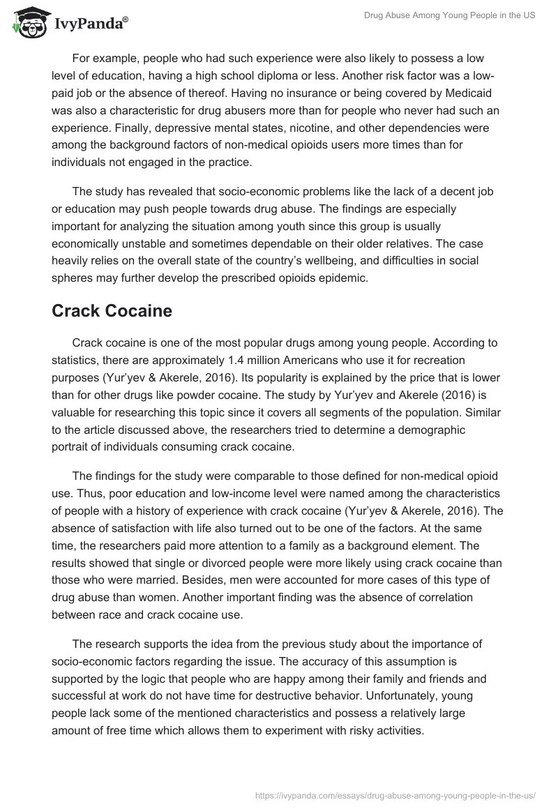 Drug Abuse Among Young People in the US. Page 3