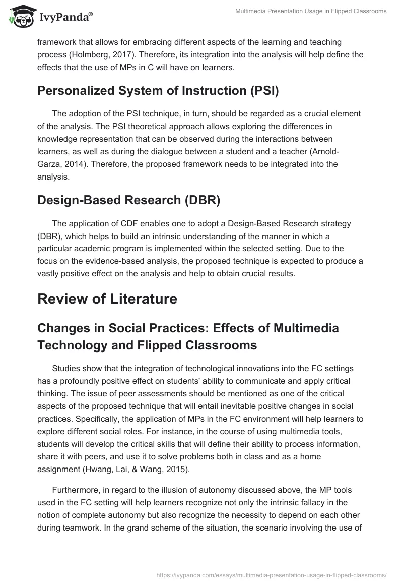 Multimedia Presentation Usage in Flipped Classrooms. Page 5