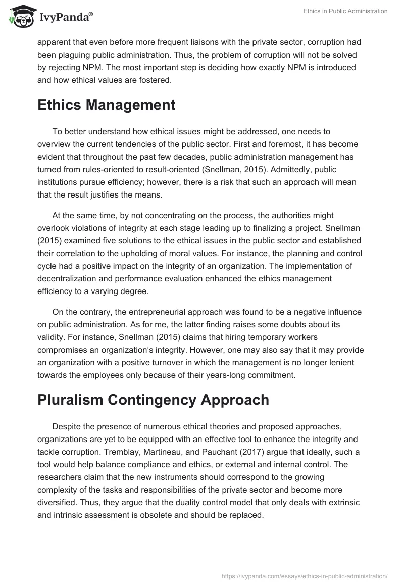 Ethics in Public Administration. Page 2