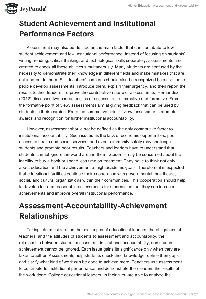 Higher Education Assessment and Accountability. Page 3