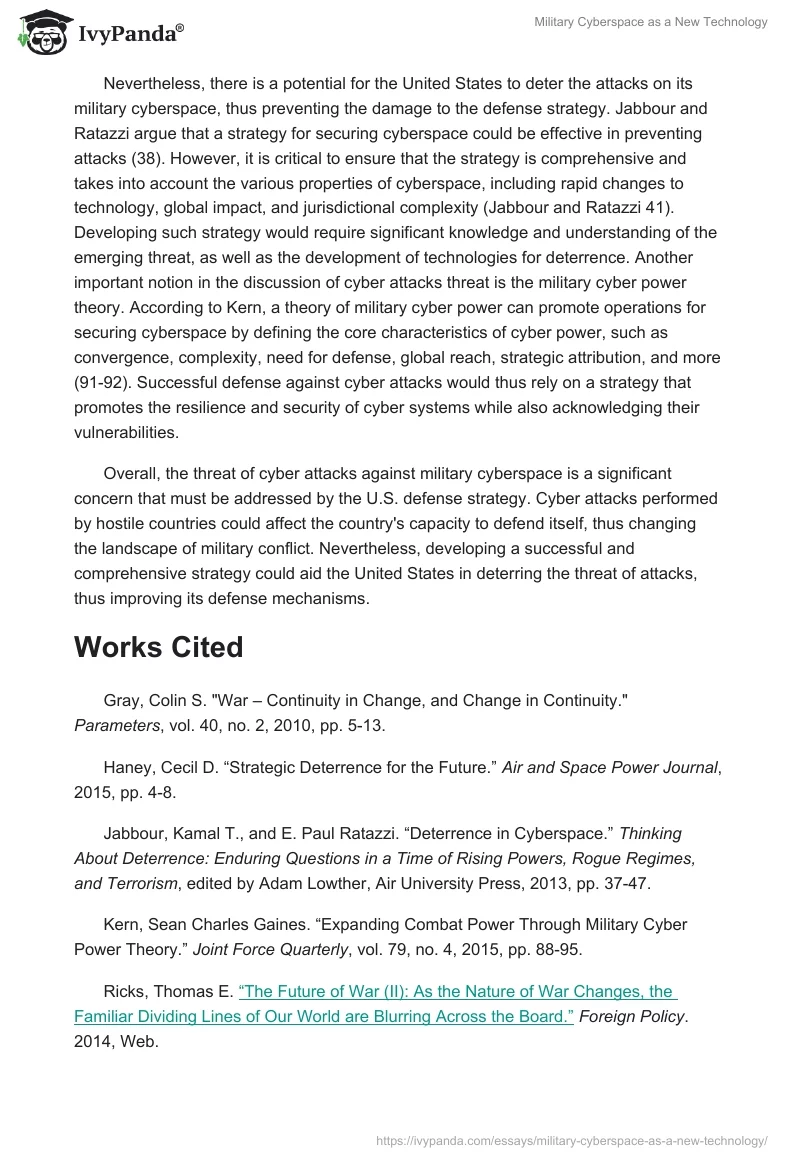 Military Cyberspace as a New Technology. Page 2