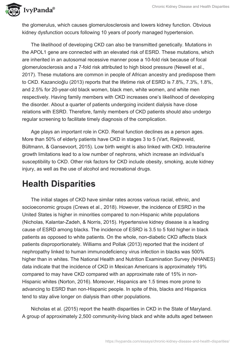 Chronic Kidney Disease and Health Disparities. Page 3