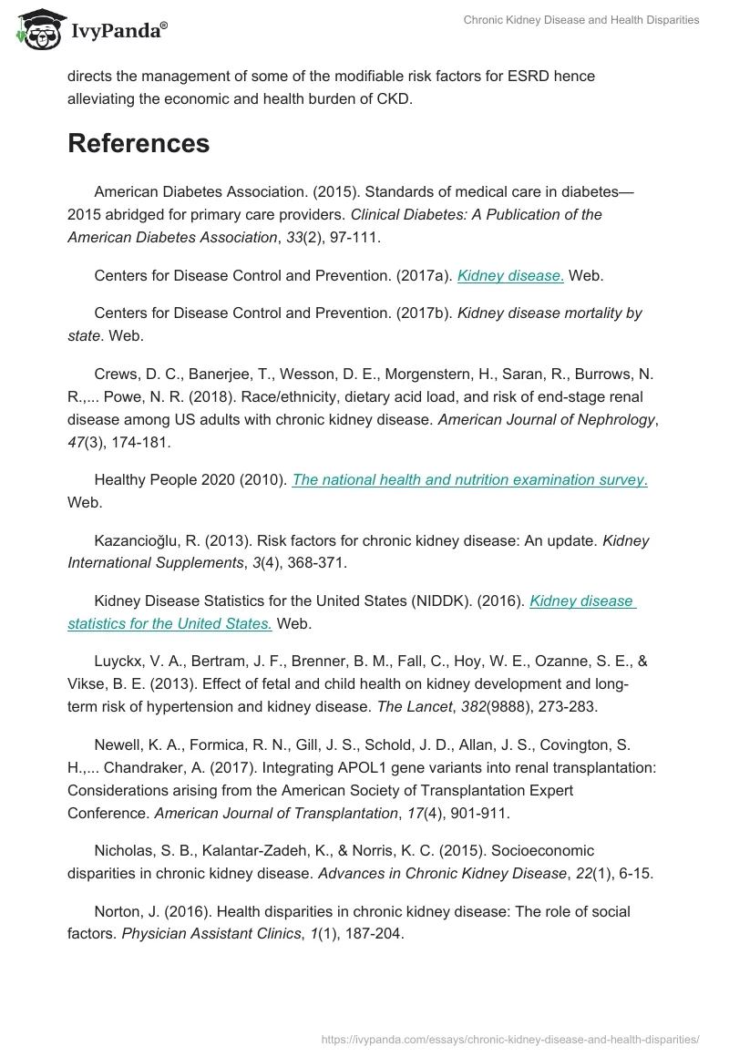 Chronic Kidney Disease and Health Disparities. Page 5