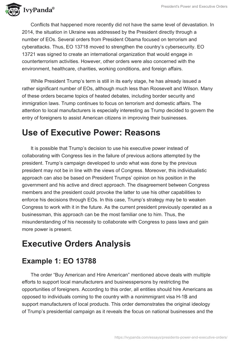 President's Power and Executive Orders. Page 2