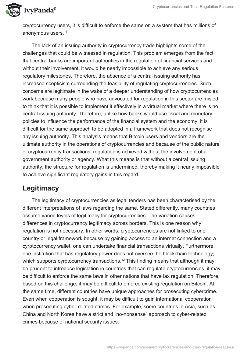Cryptocurrencies and Their Regulation Features. Page 5