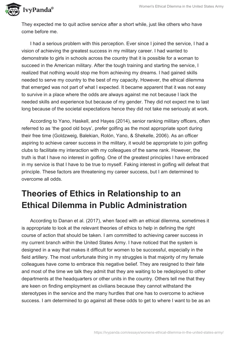 Women's Ethical Dilemma in the United States Army. Page 2