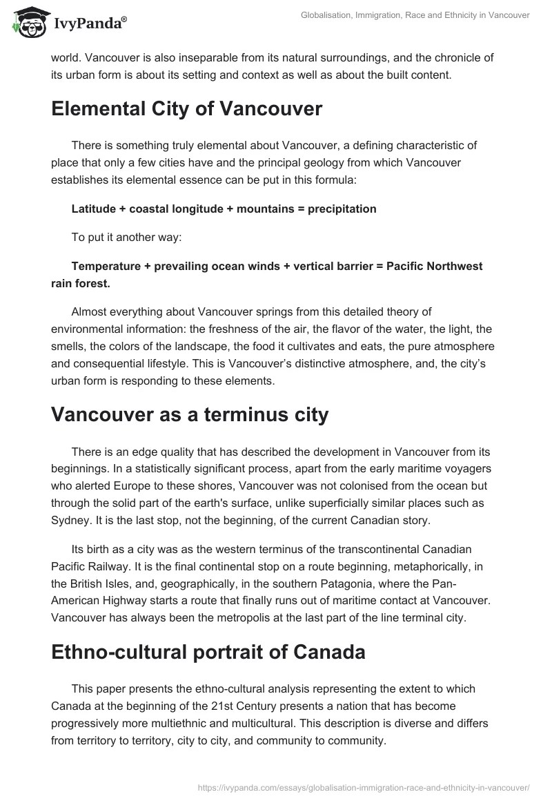 Globalisation, Immigration, Race and Ethnicity in Vancouver. Page 4
