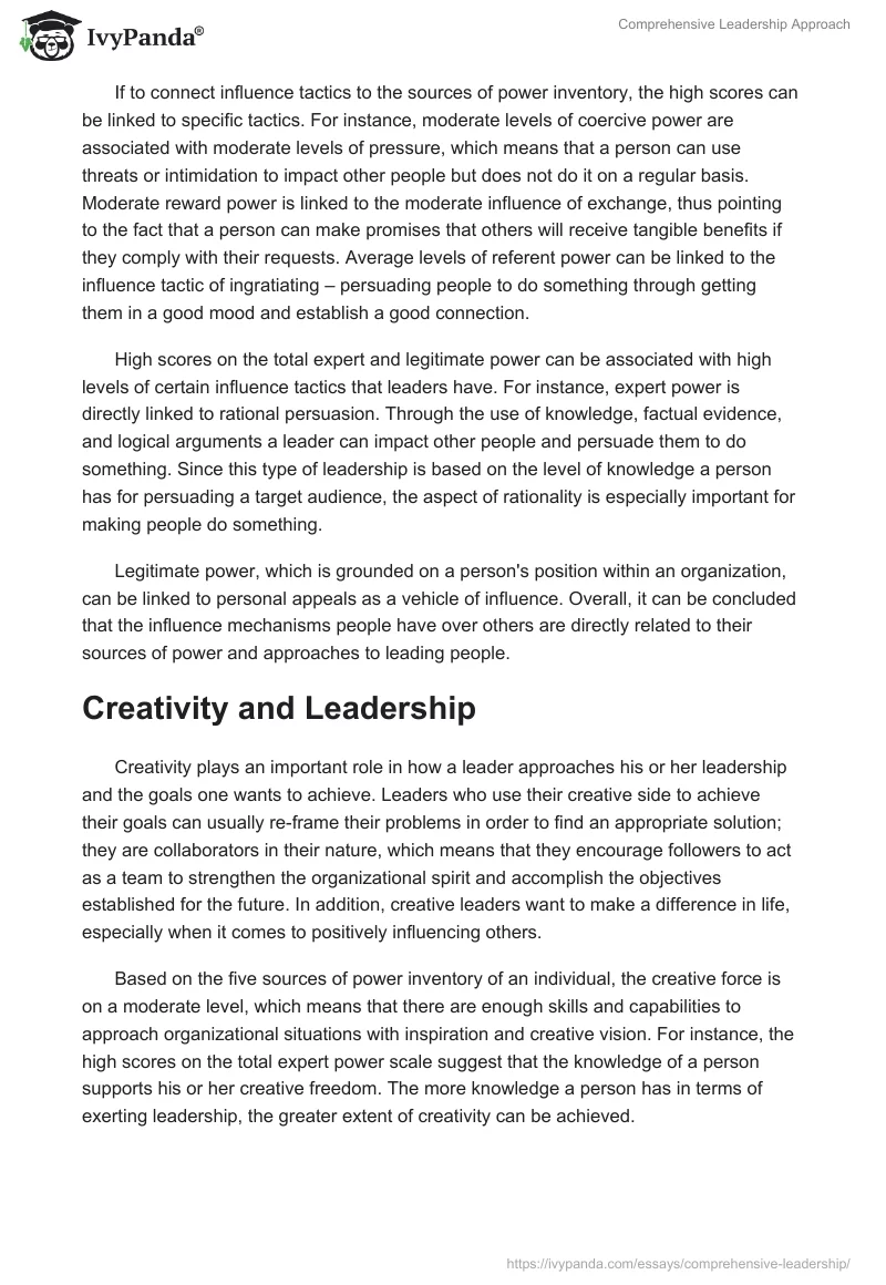 Comprehensive Leadership Approach. Page 4