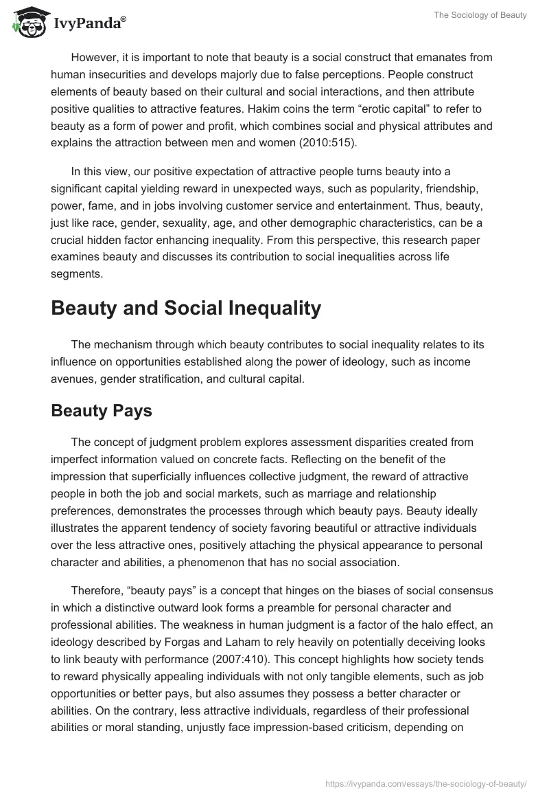 The Sociology of Beauty. Page 2