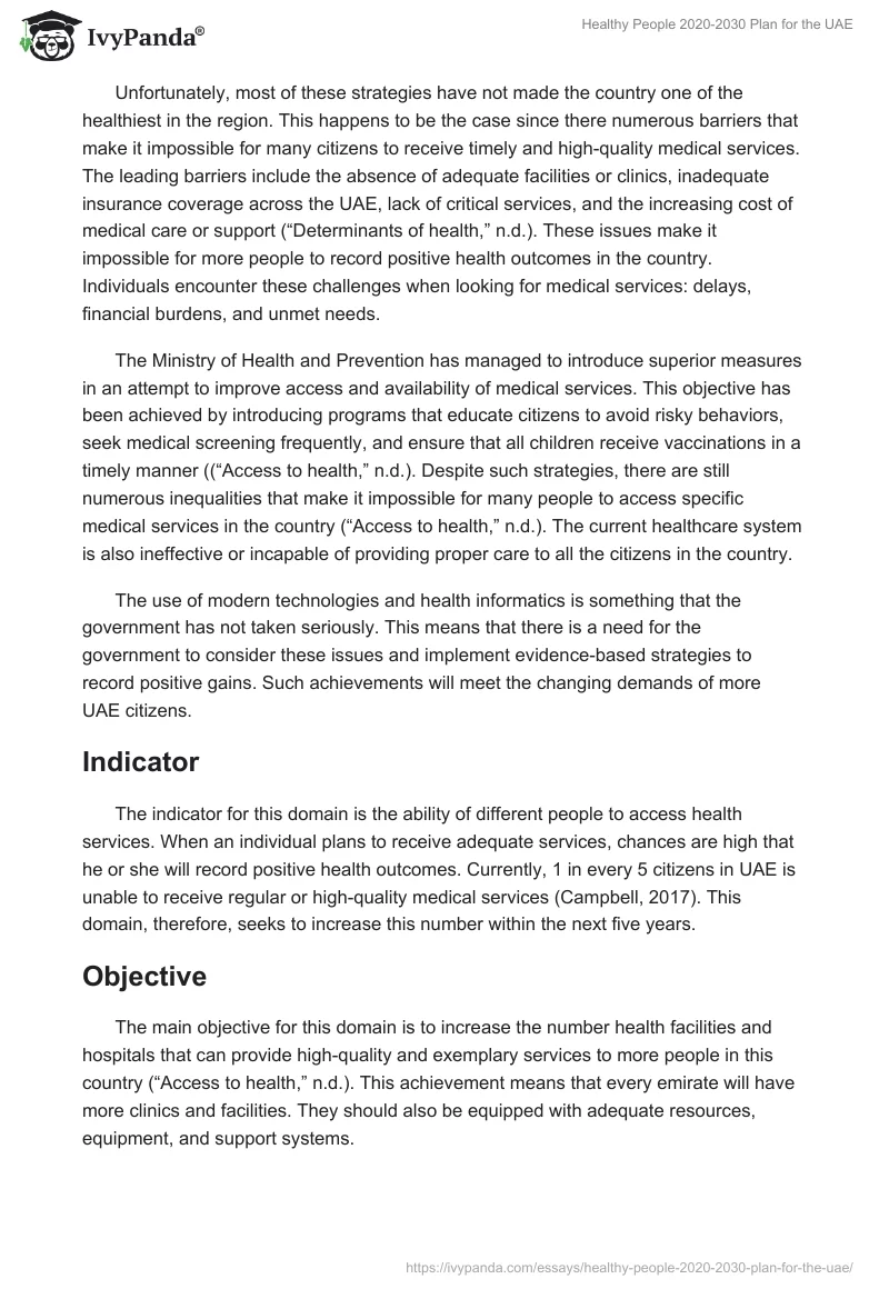 Healthy People 2020-2030 Plan for the UAE. Page 2