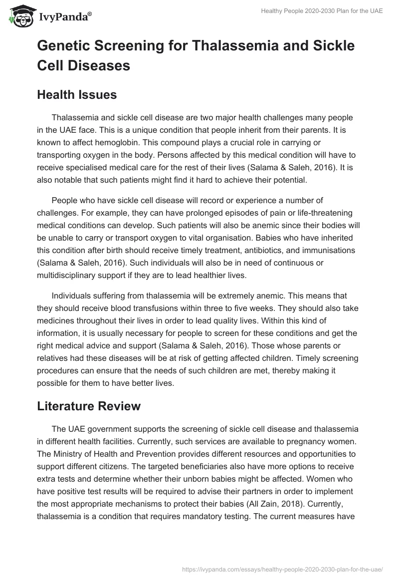 Healthy People 2020-2030 Plan for the UAE. Page 5