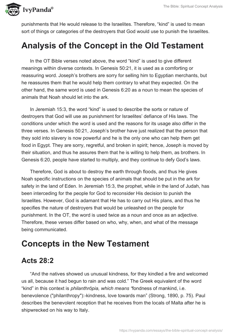 The Bible: Spiritual Concept Analysis. Page 2