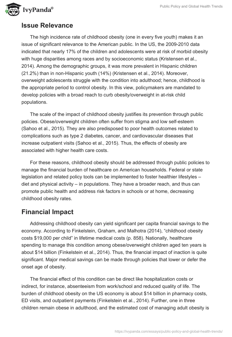 Public Policy and Global Health Trends. Page 2