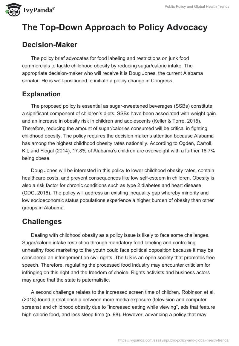 Public Policy and Global Health Trends. Page 4