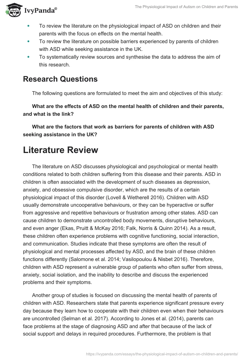 The Physiological Impact of Autism on Children and Parents. Page 3
