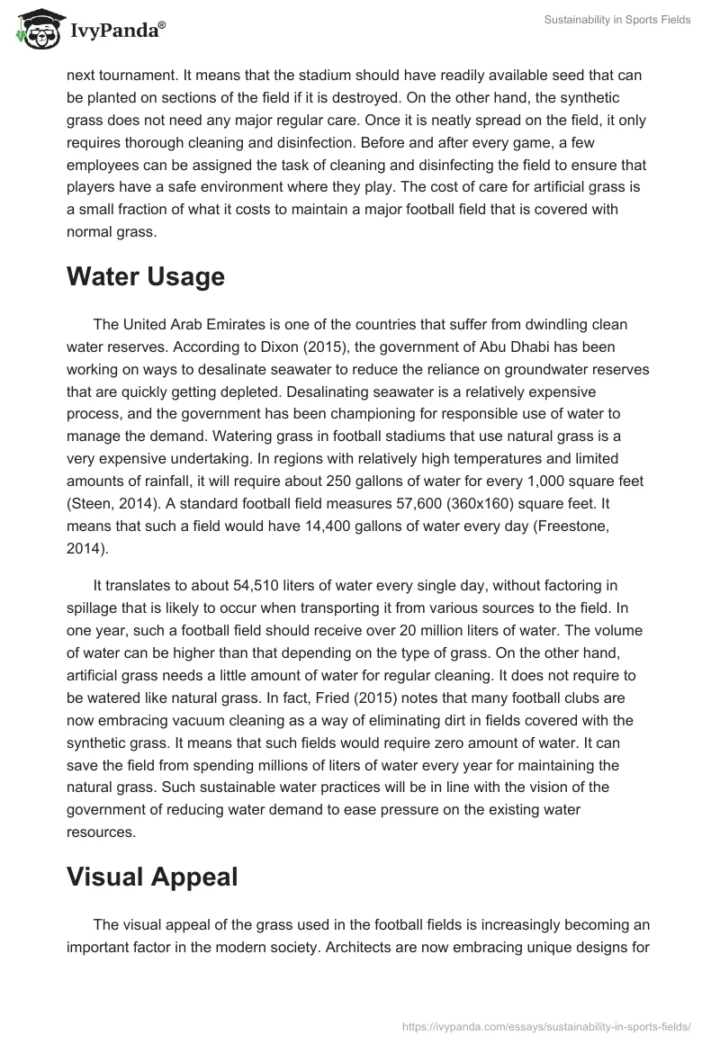 Sustainability in Sports Fields. Page 3