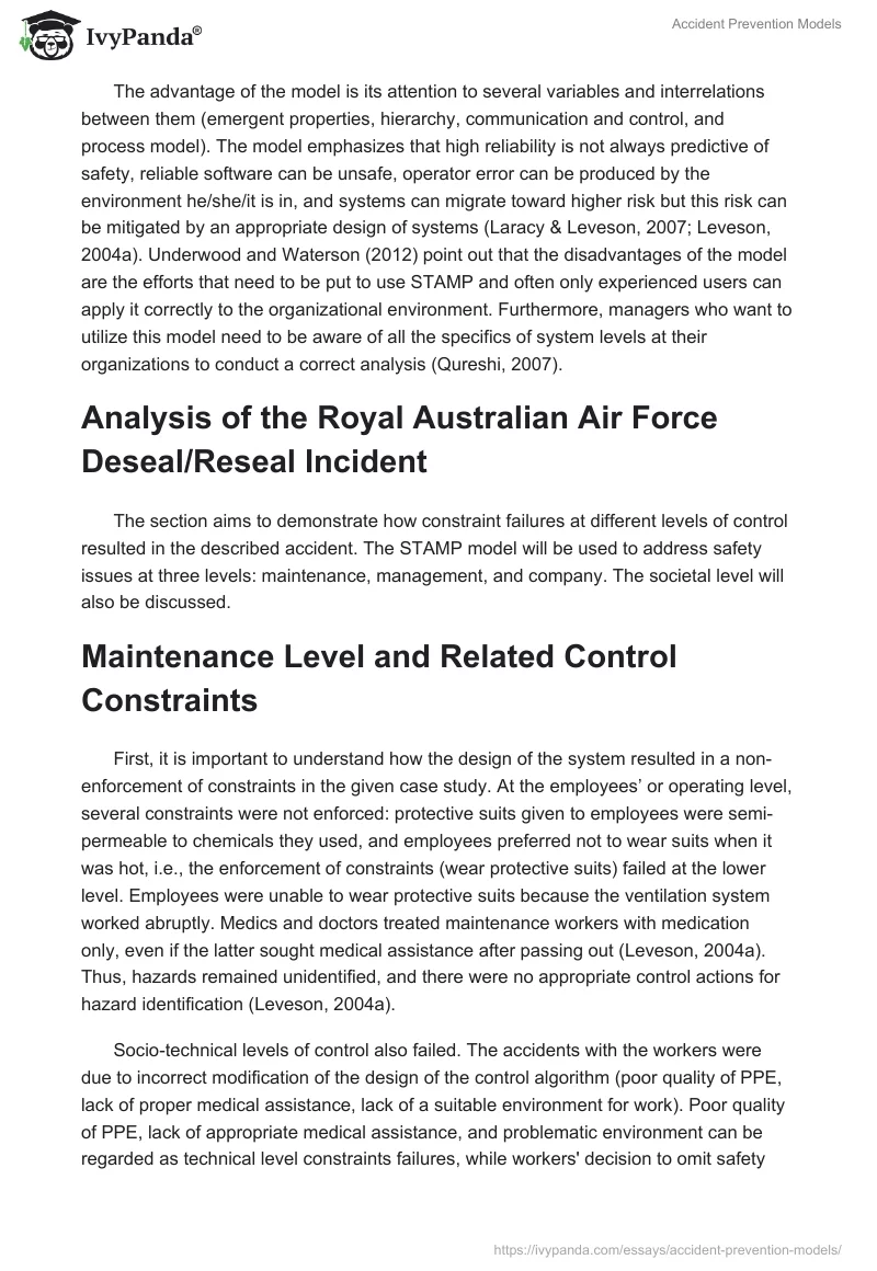 Accident Prevention Models. Page 3