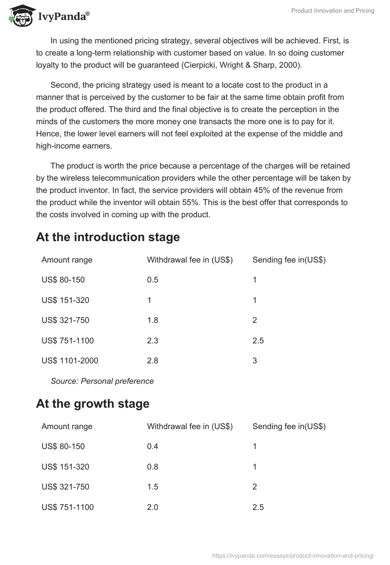 Product Innovation and Pricing. Page 3
