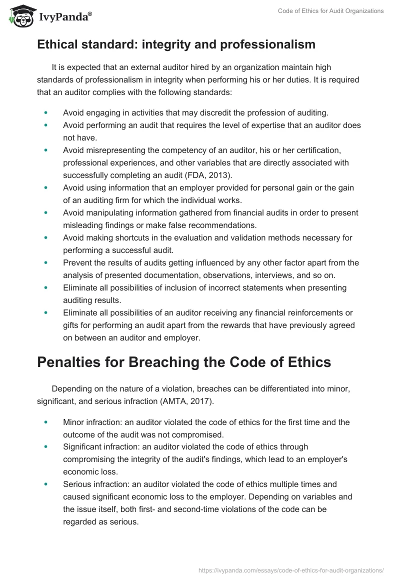 Code of Ethics for Audit Organizations. Page 5