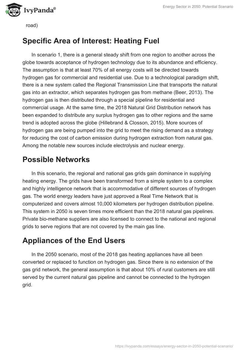 Energy Sector in 2050: Potential Scenario. Page 2