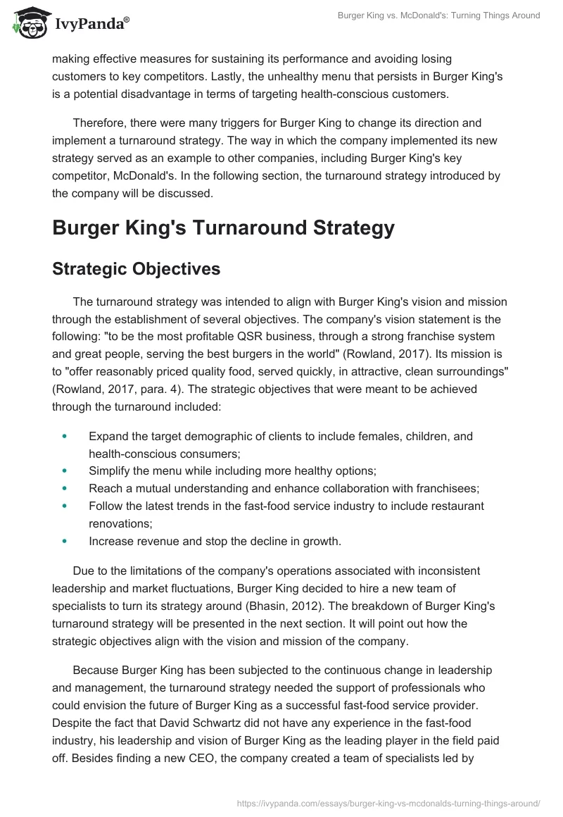 Burger King vs. McDonald's: Turning Things Around. Page 3