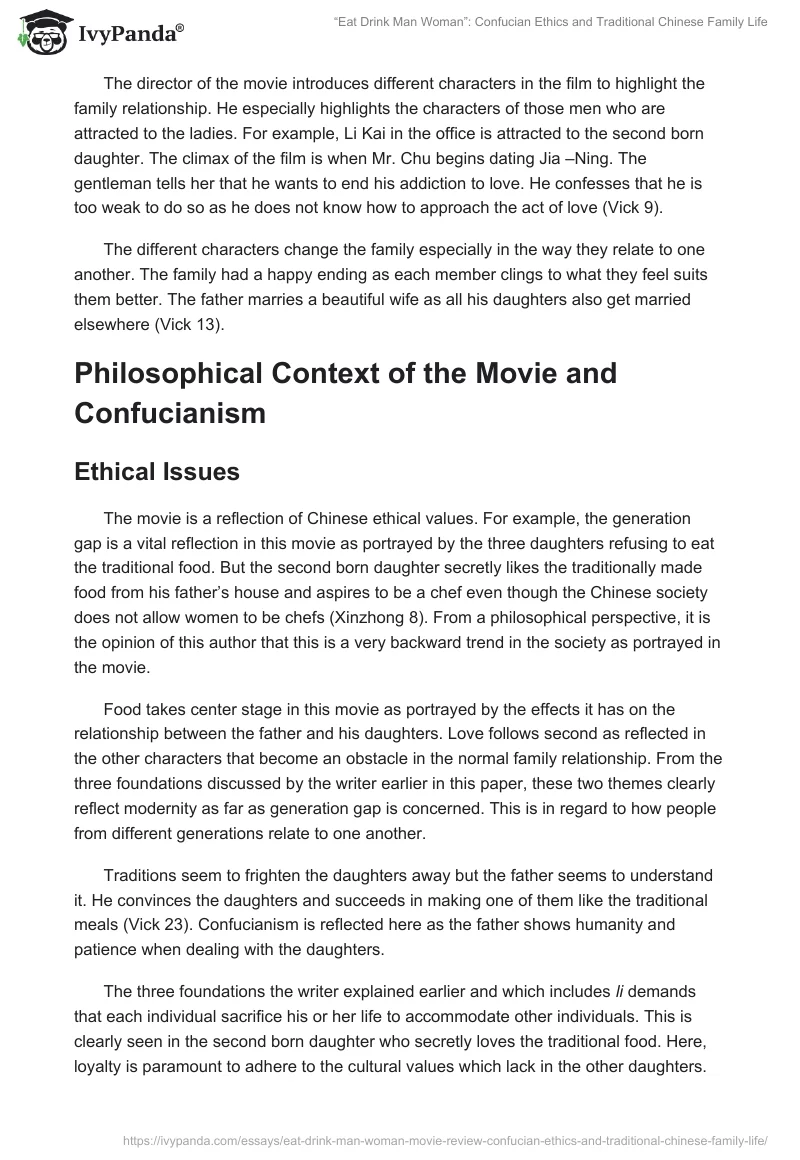 “Eat Drink Man Woman”: Confucian Ethics and Traditional Chinese Family Life. Page 3