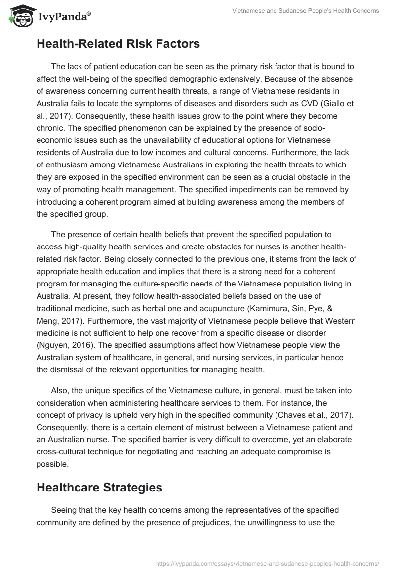 Vietnamese and Sudanese People's Health Concerns. Page 2